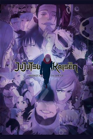 Check out the eye-catching "Jujutsu Kaisen - Shibuya Incident" poster from MTV 376! This vibrant anime poster showcases Yuji Itadori walking forward with a serious expression, surrounded by various characters from the series in an intense collage. Printed on premium 150gsm gloss paper, it ensures stunning quality and vivid colors.