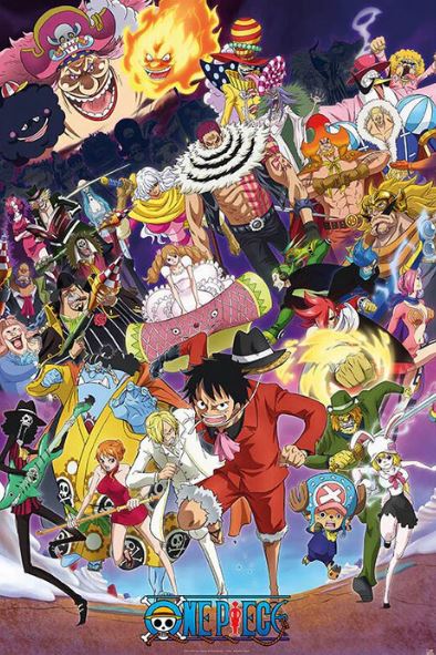Vibrant "One Piece - Big Mom" poster by MTV 326, featuring colorful characters, with Luffy and crew at the center—ideal for any Movies & TV collection.