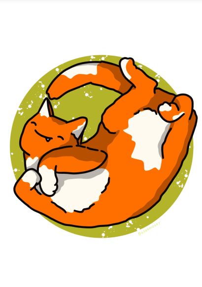 Here is a revised version of the sentence using the given product data:
"Orange Cat by Badbroidery features a delightful cartoon image of an orange-and-white cat lounging on its back against a green circular background. The cat looks content and relaxed, with paws tucked in and a playful tail curl. A perfect addition to the Little Art series from Blue Dog Posters, this piece makes for charming mini prints or fits beautifully in deluxe postcard frames.