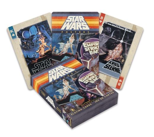 Blue Dog Posters' Star Wars MOVIE POSTERS Playing Cards deck features classic and rare poster art from A New Hope and The Empire Strikes Back—perfect for Snap, Go Fish, or any card game.