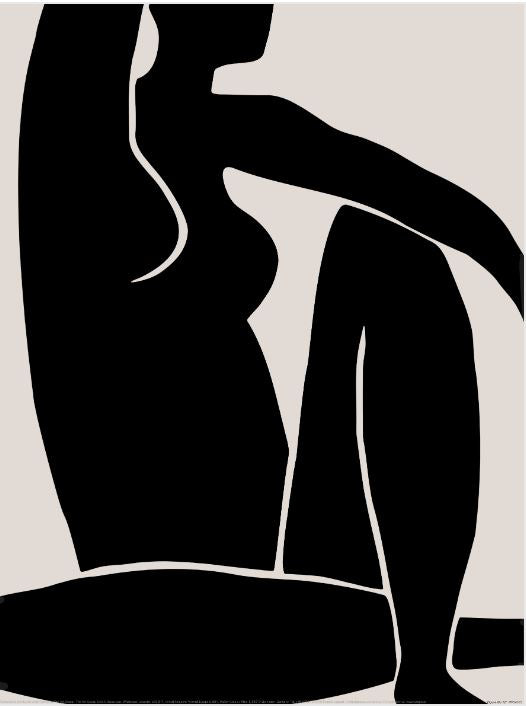 The GAL213 1x Studio II (Figure No 12) art print features a seated figure with one knee raised and an arm resting on it against a neutral backdrop. Inspired by Matisse, this piece highlights curves and lines for an abstract, minimalist look on premium matte art paper from our exclusive Decor Series.