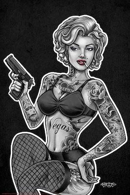 Biggs Studio - Monroe Inked and Armed Large - Regular Posters