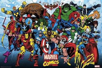 Marvel Comics - Retro Running Large - Regular Posters