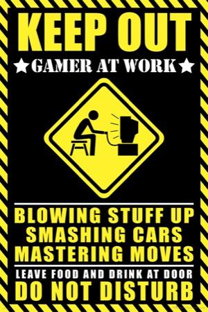 Gamer at Work Large - Regular Posters