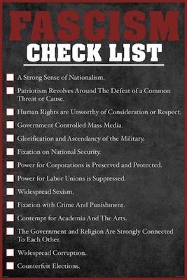 Fascism Check List Large - Regular Posters