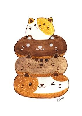 Cat Doughnuts by Jess Chen Small - Featured Artists