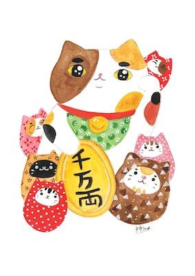 Lucky Cat by Jess Chen Small - Featured Artists