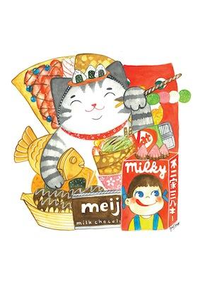 Snacking Cat by Jess Chen Small - Featured Artists