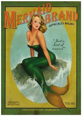 Mermaid Brand Rum Small - A3 Posters