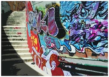 Graffiti Stairs Small - A3 Posters