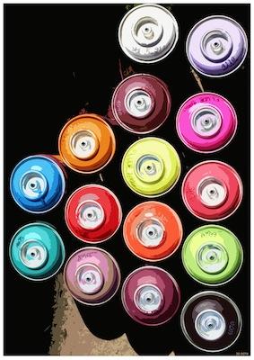 Graffiti Spray Cans 1 Small - A3 Posters