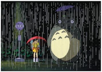 Anime Totoro Rain Small - A3 Posters
