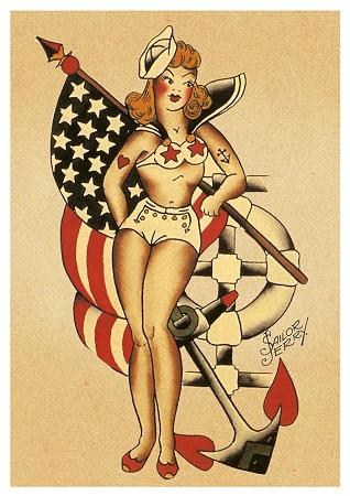 Tattoo Sailor Girl Small - A3 Posters
