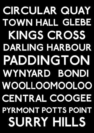 Sydney Buses map Small - A3 Posters