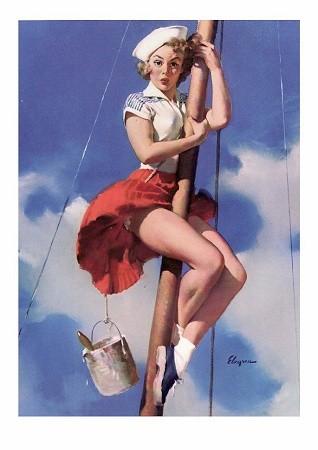 Sailor Girl Mast Small - A3 Posters