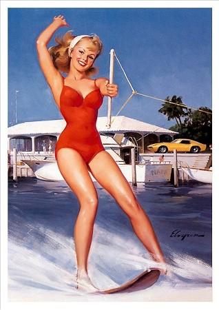 Waterskiing Small - A3 Posters