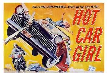 Hot Car Girl Small - A3 Posters