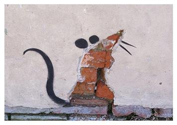 Banksy Brick Rat Small - A3 Posters