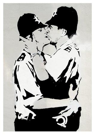 Banksy Cops Kissing Small - A3 Posters