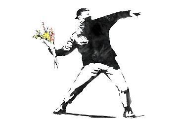 BANKSY - Throwing Flowers XL Artist Series