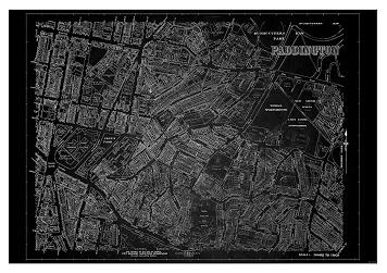 Vintage Map Neg Paddington Small - A3 Posters