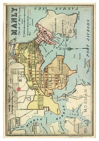Manly Map Small - A3 Posters