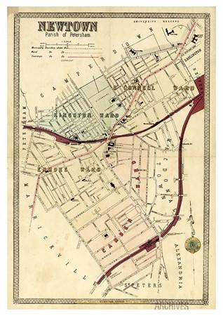 Newtown Map Small - A3 Posters