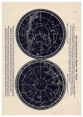 Constellations Round the Poles Small - A3 Posters