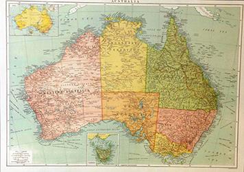 Map of Australia 700 x 500mm Large - Premium Maps