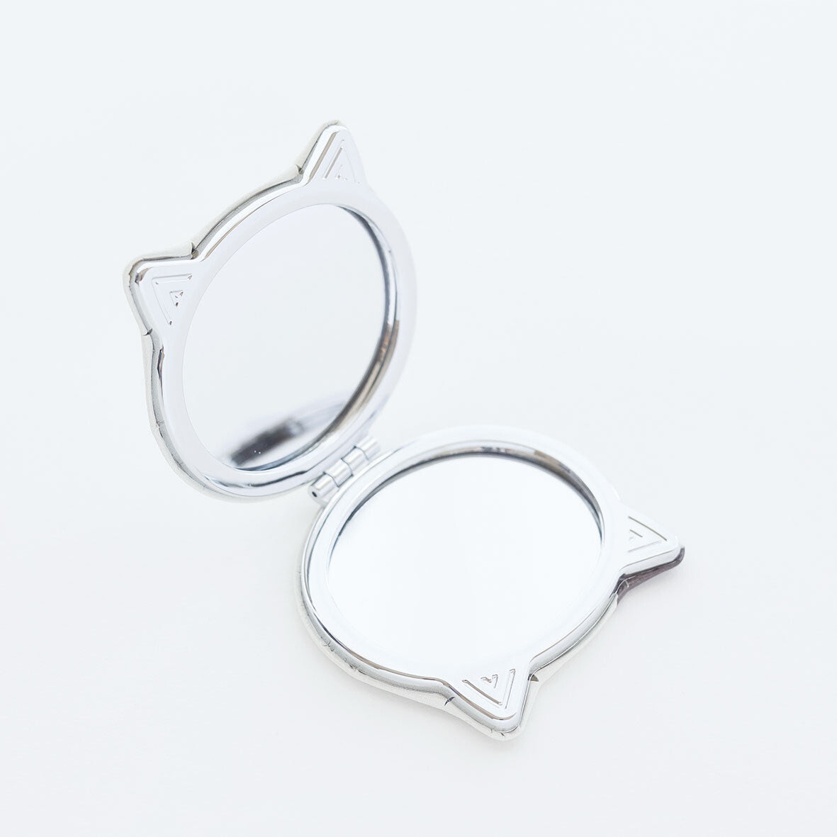 Compact Mirror Black & White Cat Face Shape