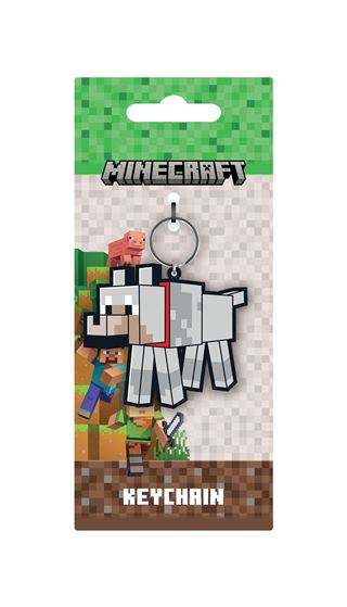 Minecraft Wolf pixel Keyring
