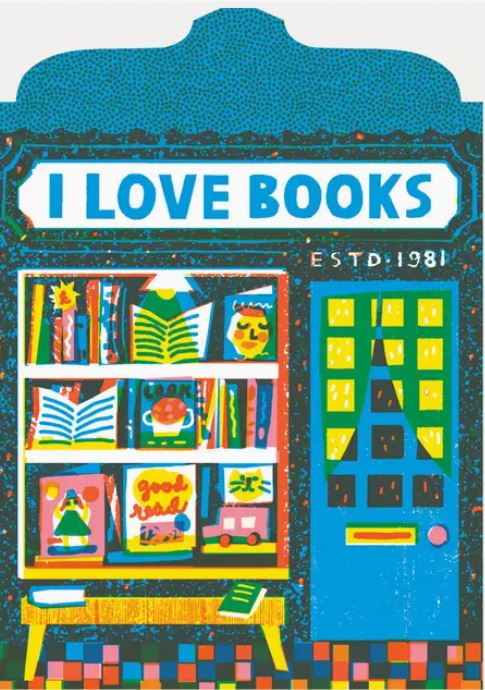 Book Shop Riso Die Cut Card