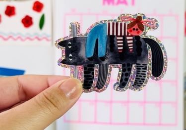Cat Rest Glitter Sticker