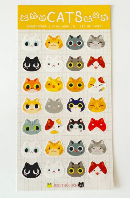 Jess Chen Cats Sticker Sheet
