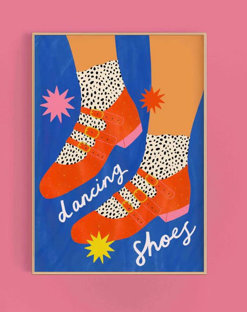Dancing Shoes Art Print by Kerrie Illustrates