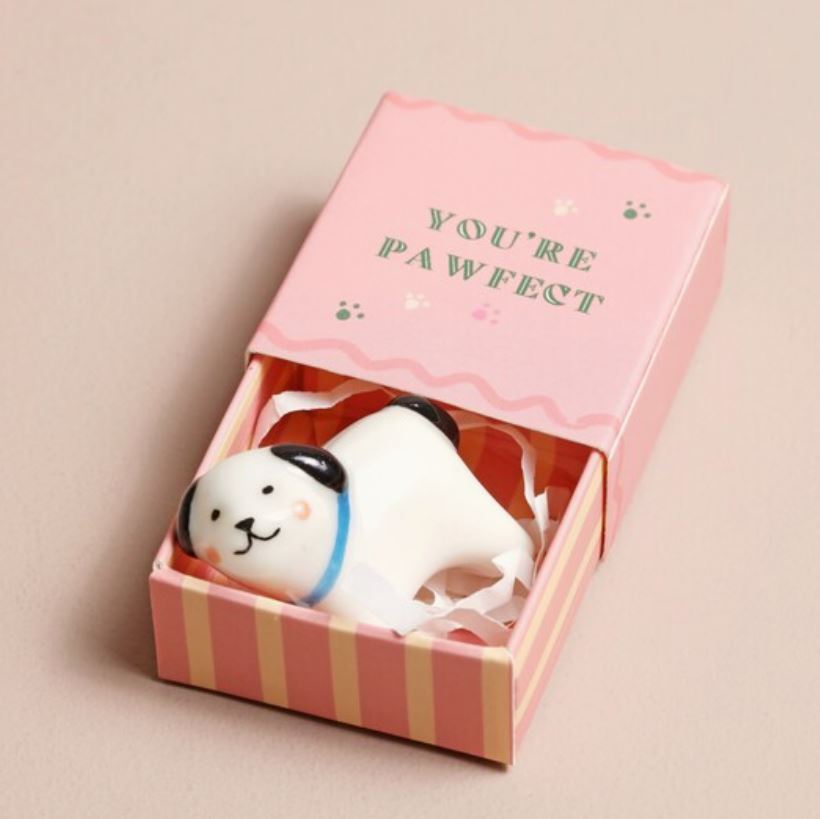 Tiny Matchbox Ceramic Token - Dog