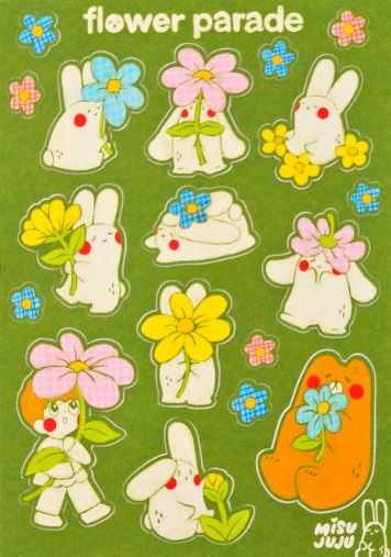 Sticker Sheet - Flower Parade Misu Juju