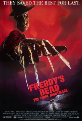 MTV 206's Freddy's Dead - The Final Nightmare poster features Freddy Krueger with his metal-clawed glove on a red and black backdrop. Part of our Movies & TV Collection. Tagline: "They Saved The Best For Last.