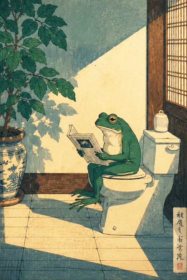 Frog on the Loo Japanese A5