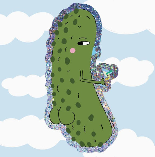 Gherkin - Glitter Vinyl Sticker