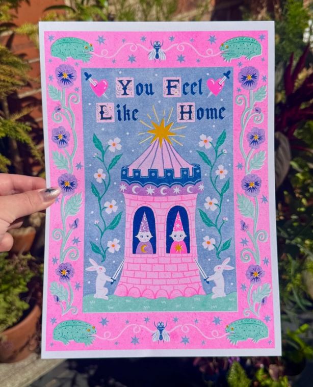 You Feel Like Home A4 Risograph - Amy Hastings