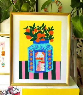 Italian Vase Art Print by Kerrie Illustrates