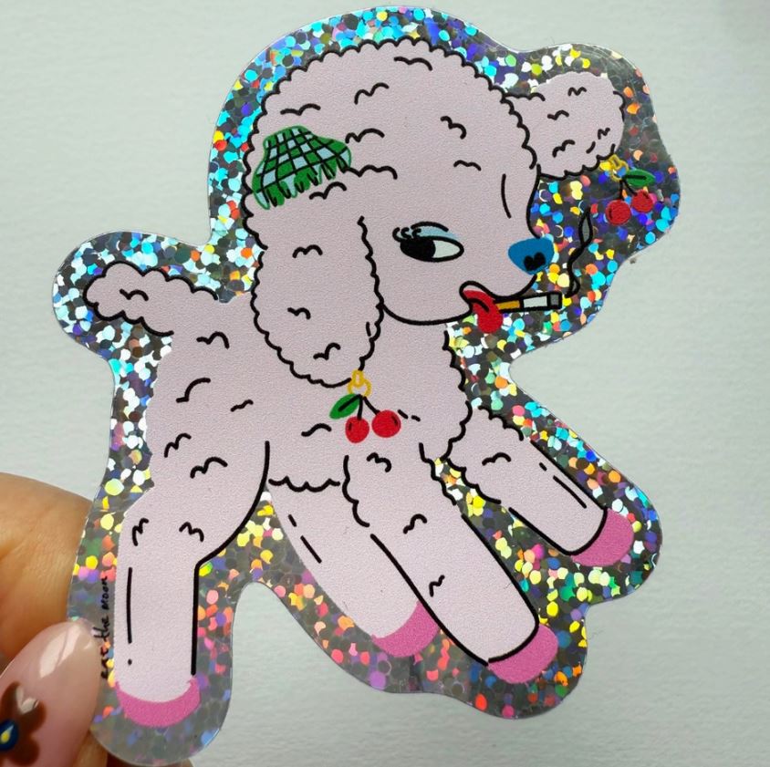 Little Lamb - Glitter Vinyl Sticker