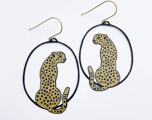 A pair of lightweight Denz Seagull Earrings by Blue Dog Posters, featuring elegant seagull designs in a modern style, set against a white background.