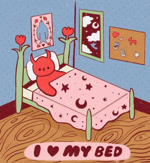 I Love My Bed Sticker