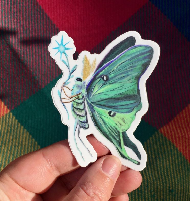 Luna Moth Sticker