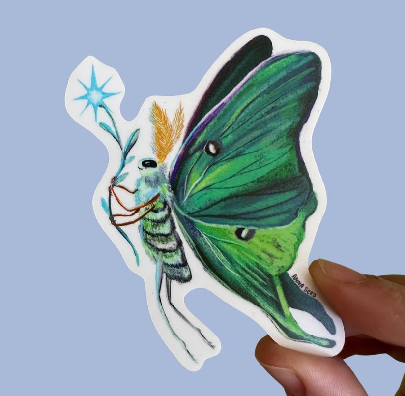 Luna Moth Sticker