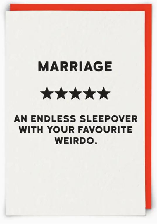 Marriage Sleepover Greeting Card