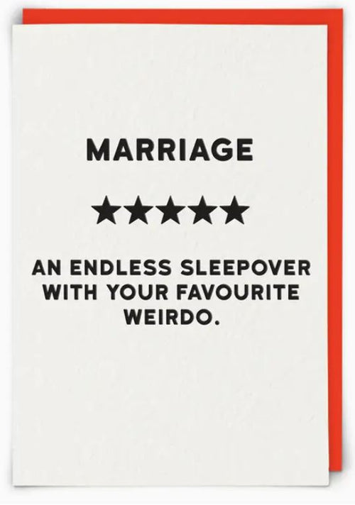 Marriage Sleepover Greeting Card