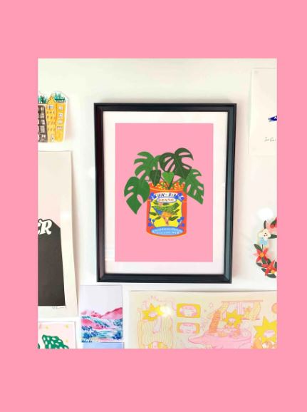 Monstera House Plant Art Print by Kerrie Illustrates